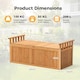 image 2 of COSTWAY Outdoor Wood Storage Bench 209 L Large Storage Deck Box w/ Armrests