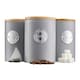 image 3 of Cooks Professional 3 Piece Ribbed Tea, Coffee, & Sugar Cannisters with Bamboo Lids | Stainless Steel Kitchen Storage Bins | Grey & Silver