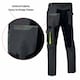 image 2 of UK28 Artmas Stretch Slim Mens Work Trousers with Durable Stretch Fabric Knee Pads and Reflective Details