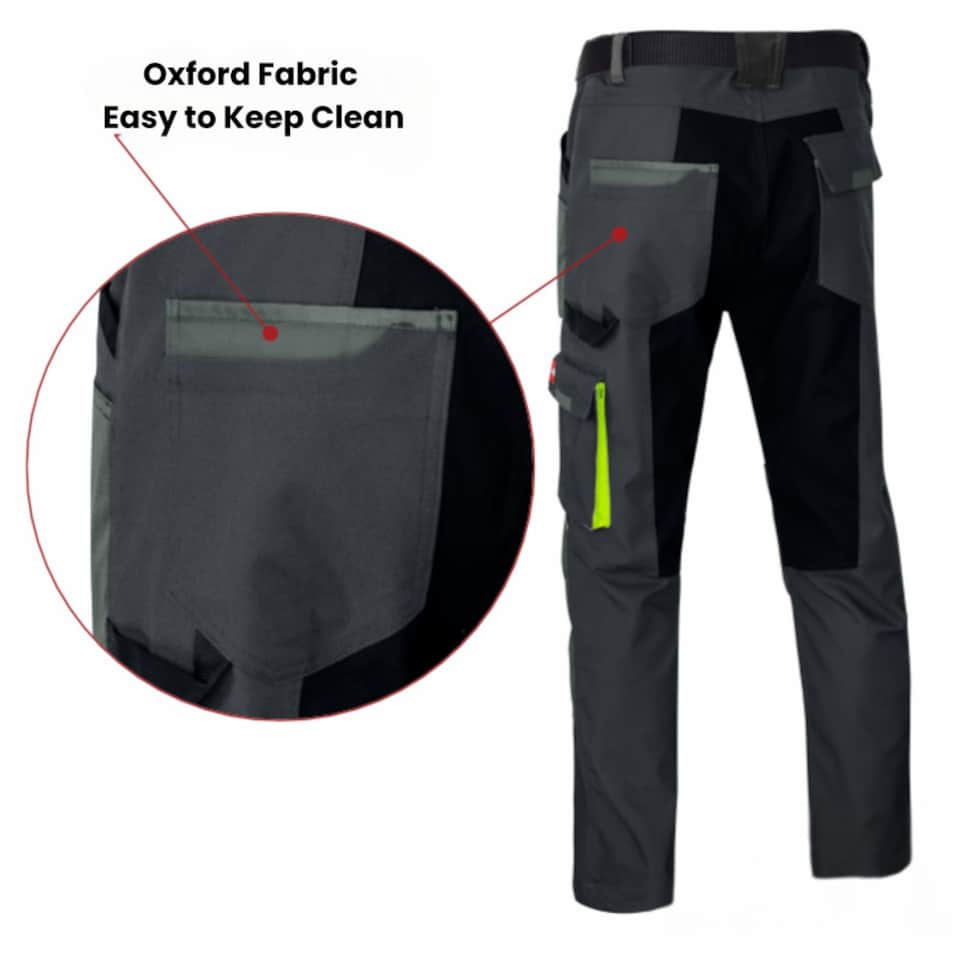 image 1 of UK28 Artmas Stretch Slim Mens Work Trousers with Durable Stretch Fabric Knee Pads and Reflective Details