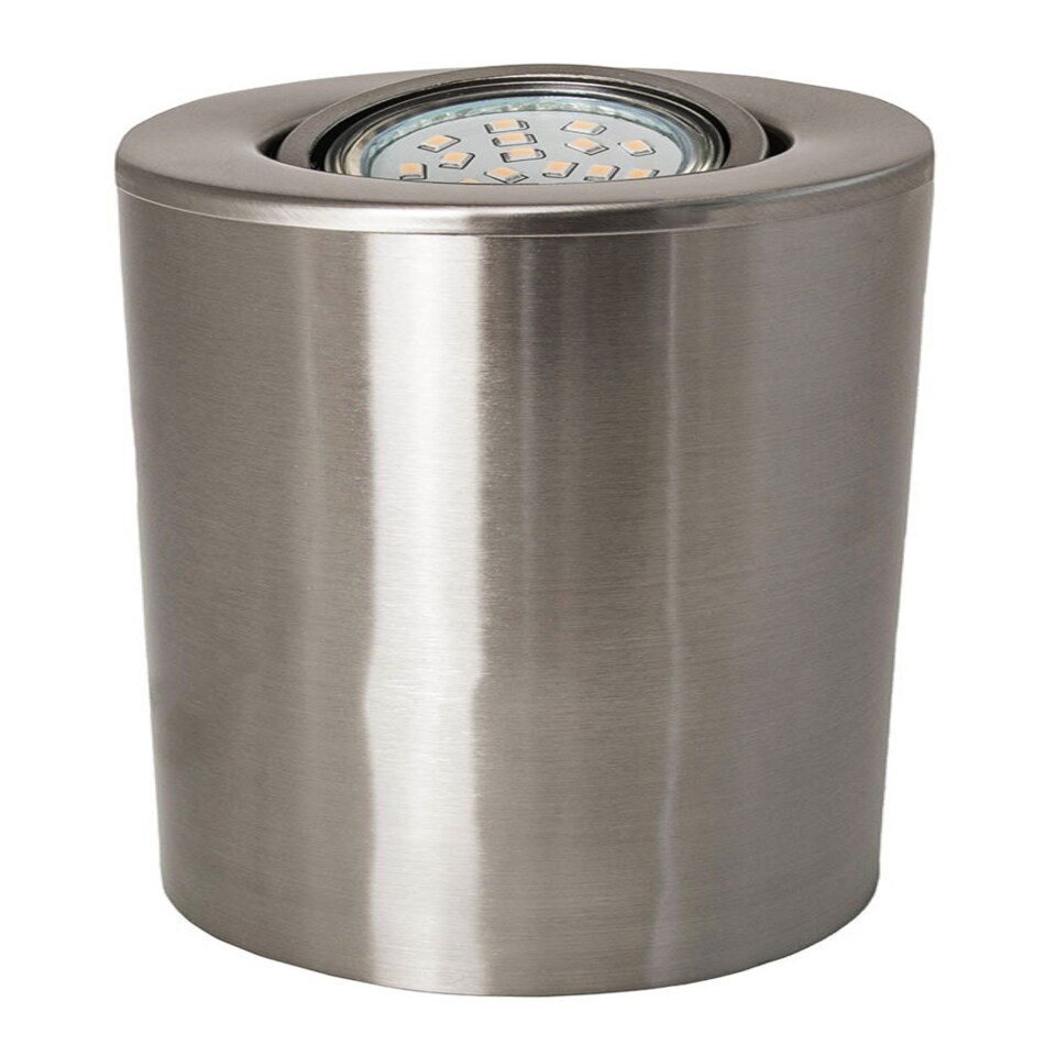 image 1 of Satin Chrome GU10 Floor or Table Lamp Uplighter with Tilt Capability | Silver