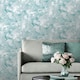 image 2 of Muriva Elixir Marble Wallpaper - Teal/Silver - 10m x 53cm Green