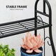 image 6 of Outsunny 3 Tier Plant Stand w/ Hanging Hooks for Balcony Living Room, Black Black