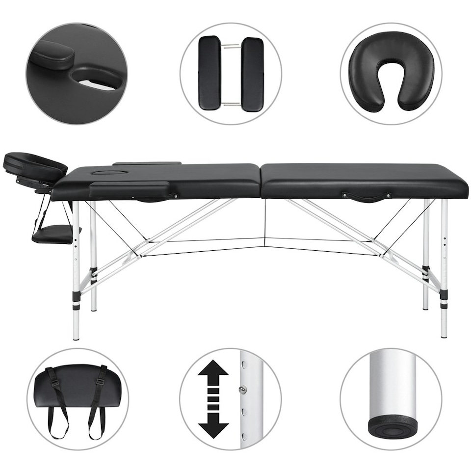 image 1 of Yaheetech Portable Folding Massage Bed with Headrest