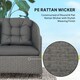 image 3 of Outsunny 4 Pieces Rattan Garden Furniture Set, Round Wicker Garden Sofa Set with Loveseat, Armchairs and Glass Top Table, Outdoor Conservatory Furniture with Cushions for Patio, Balcony, Light Grey