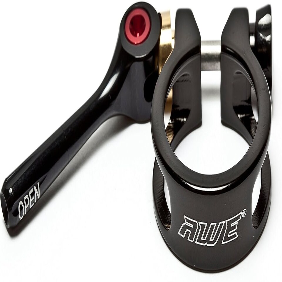 image 1 of AWE  Black Alloy 6061/7075 Bike Quick Release Seat Clamp 31.8mm