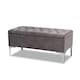 image 3 of Modena Storage Ottoman Bench, Ottoman Footstool with Legs, 150cm Plush Velvet Upholstered End of Bed Bench, Grey