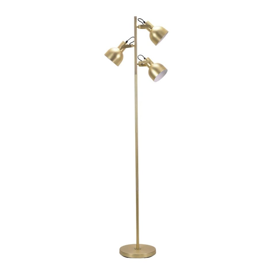 image 1 of ValueLights Albie Gold 3 Way Adjustable Directional Floor Lamp