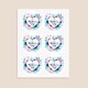 image 3 of Mother's Day Blue Flowers Round Stickers 88mm - Sheet of 6