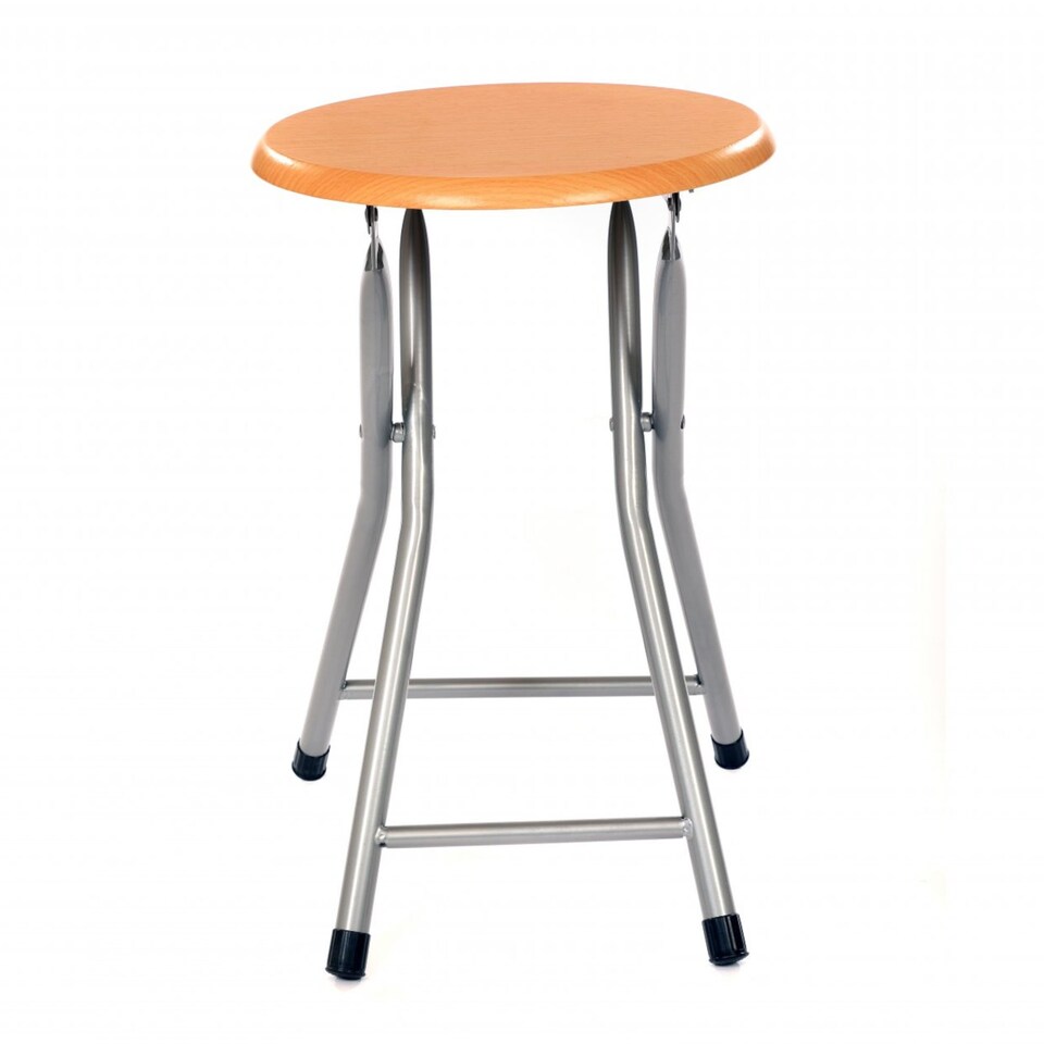 image 1 of Wooden Folding Breakfast Kitchen Bar Stool Seat | Brown