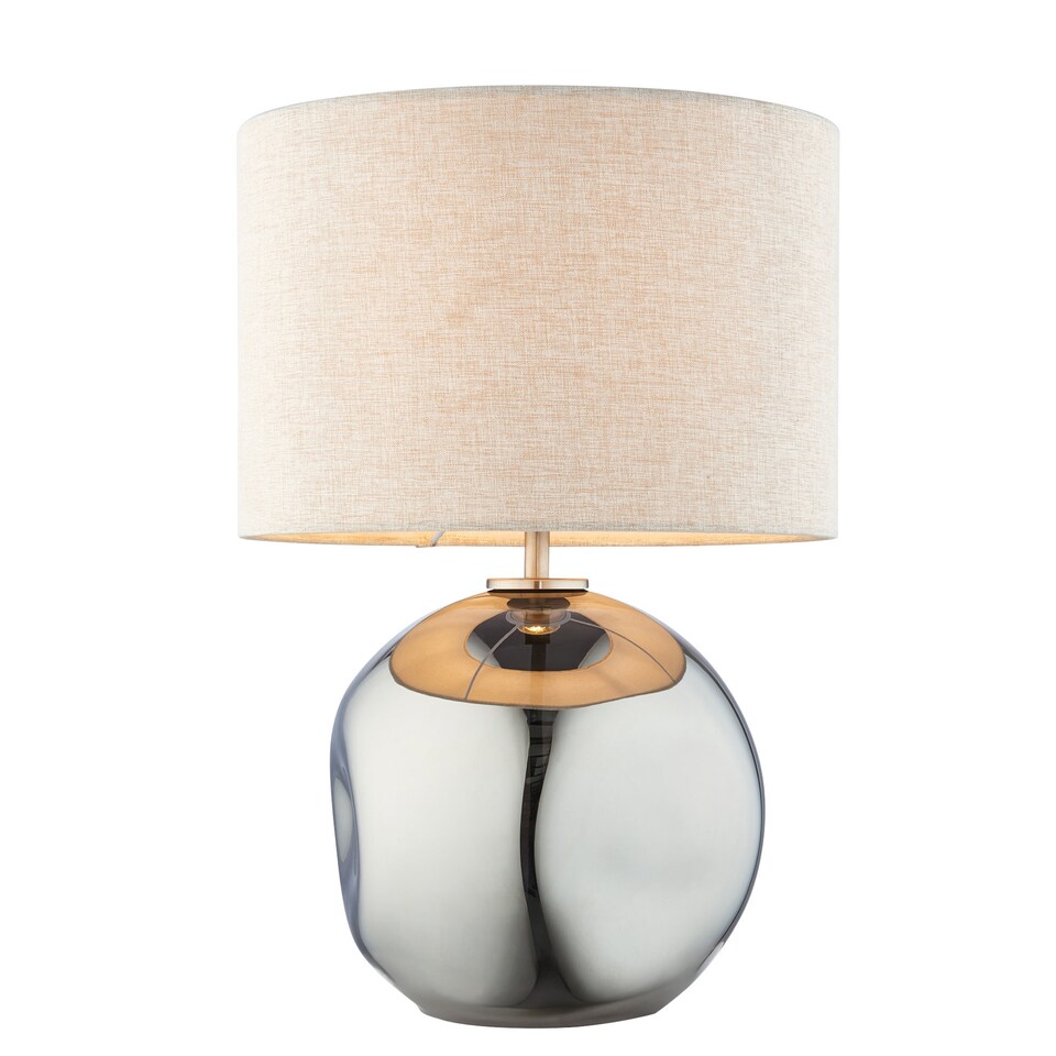 image 1 of Set of 2 Lola - Smoke Mirror Dimpled Glass 43cm Table Lamps