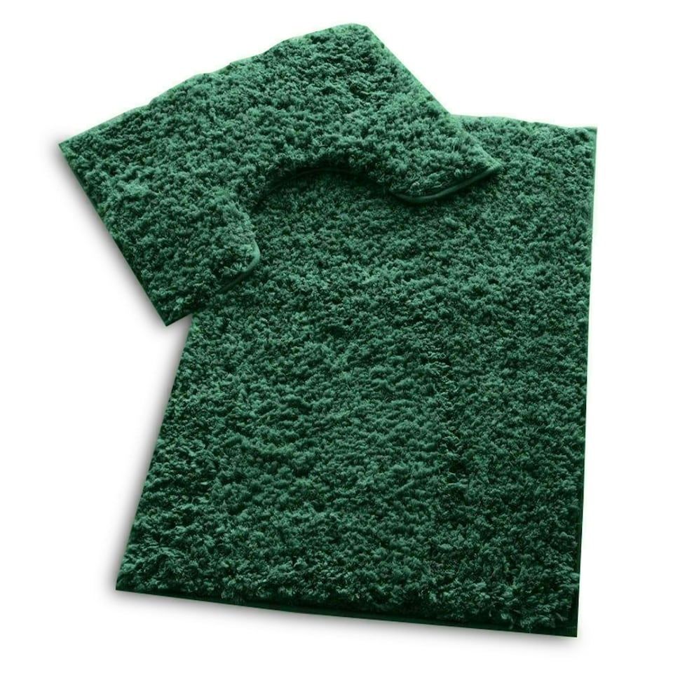 image 1 of VELVETIO Bath Mats & Pedestal Mat Set Anti Slip Super Soft Water Absorbent Green