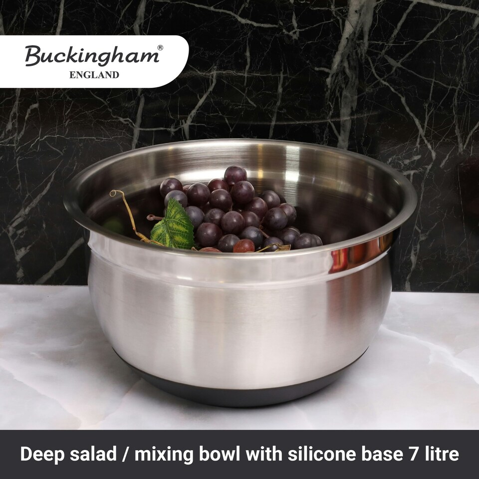 image 1 of Buckingham Deep Salad Mixing bowl with black Silicone Base 28 cm  , 7 Litre