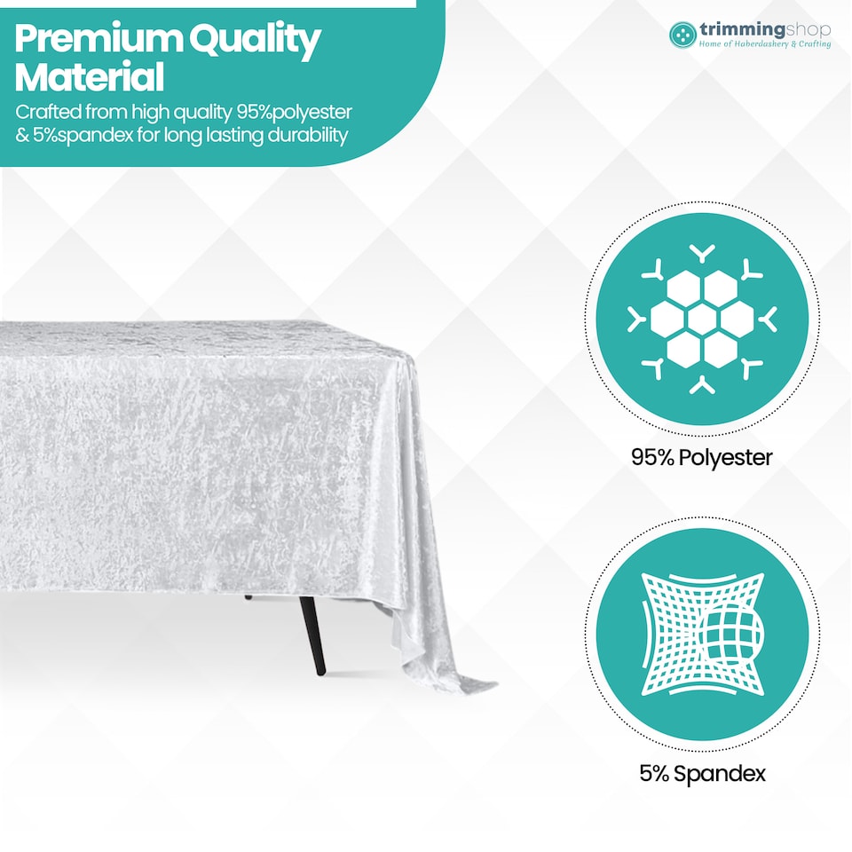 image 1 of Rectangle Crushed Velvet Table Cloth, Washable Table Cover - 70" x 144"