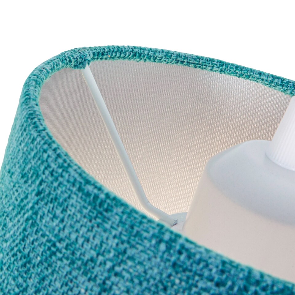 image 1 of Contemporary and Sleek Teal Linen Fabric 6 Cylindrical Lamp Shade 60w Maximum | Blue