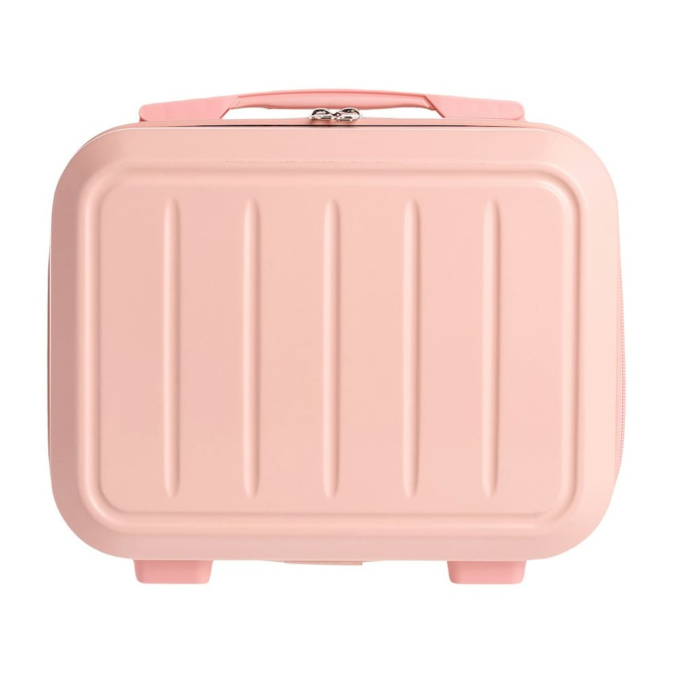 image 1 of Living and Home Lightweight Portable Hard Shell Travel Cosmetic Case, Pink Pink | Personal Item