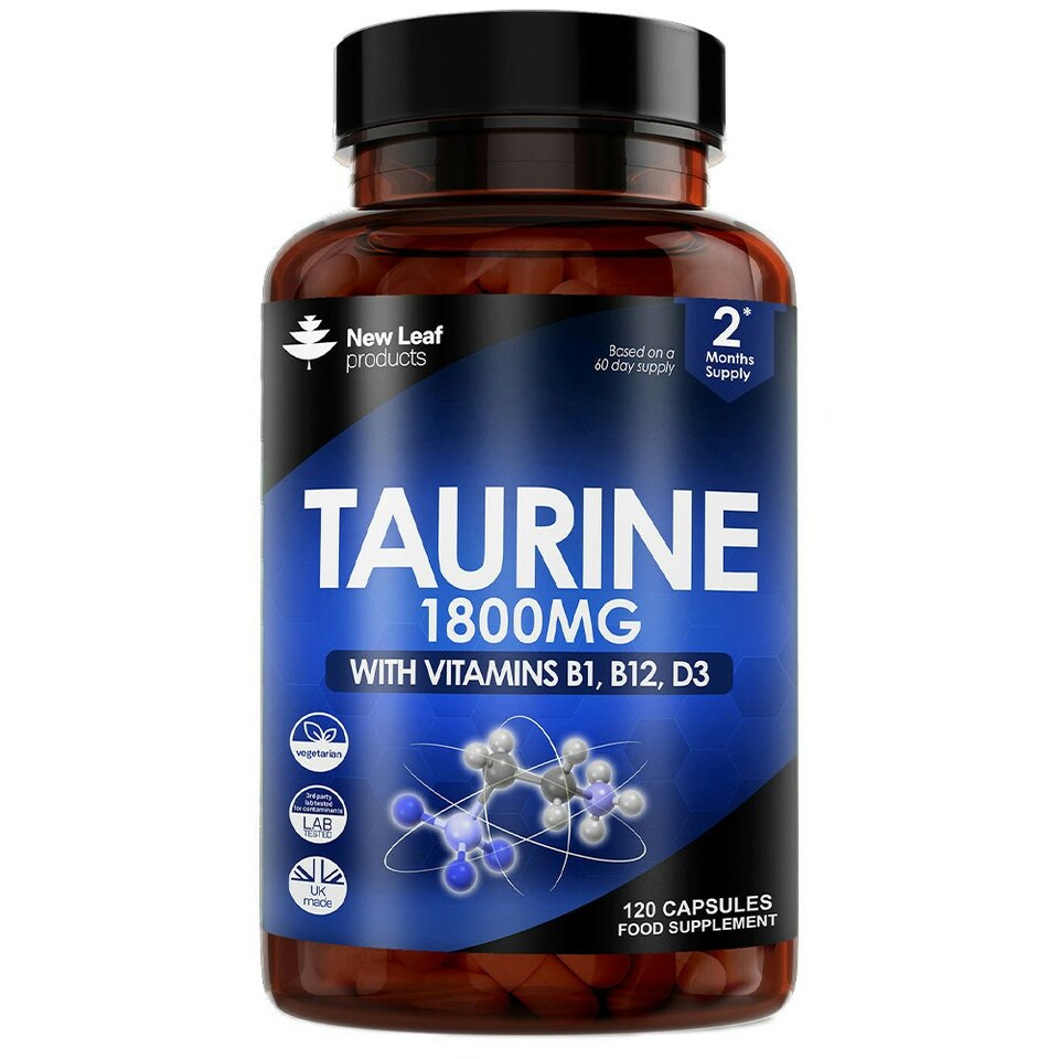 image 1 of Taurine Capsules - Brain & Heart Health Support - Vegetarian 120 Capsules