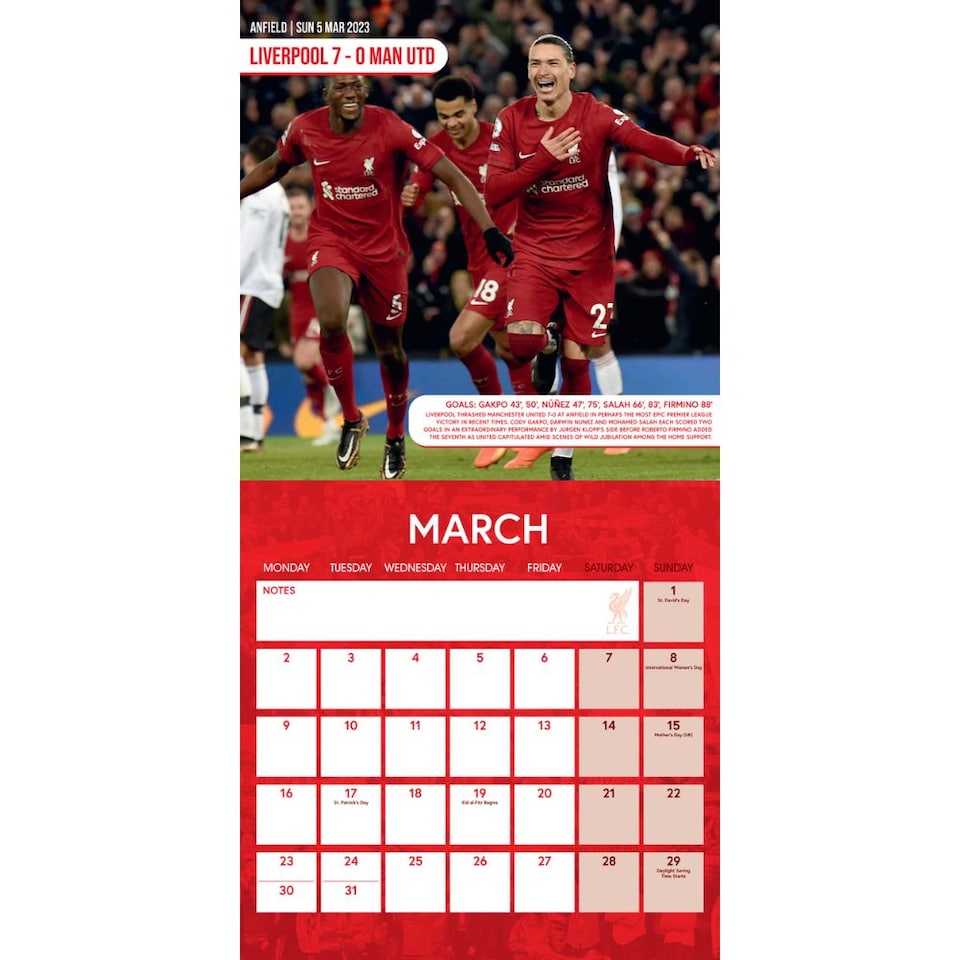 image 1 of LIVERPOOL FC LEGENDS 2026 SQUARE CALENDAR