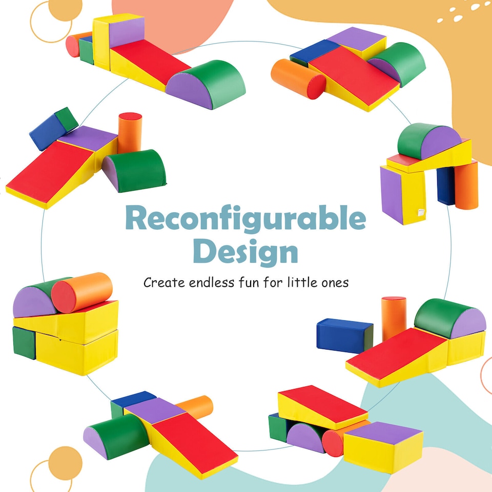 image 1 of COSTWAY 5 Pieces Kids Climb and Crawl Foam Play Set Children's Educational Software