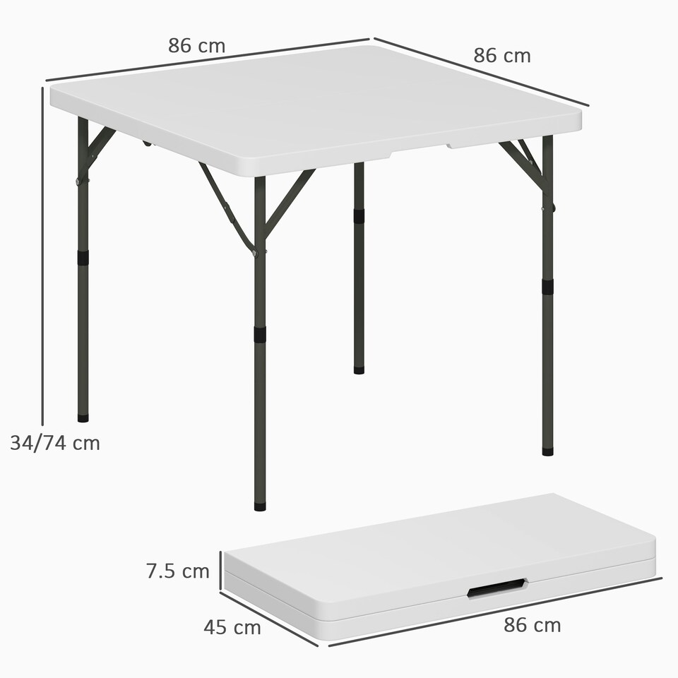 image 1 of Outsunny 3ft Folding Camping Table with 2 Adjustable Height 