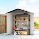 image 8 of Outsunny 6.5x3.5ft Metal Garden Shed for Garden, Dark Grey | Grey | Dark Grey | 191H x 194L x 107D cm