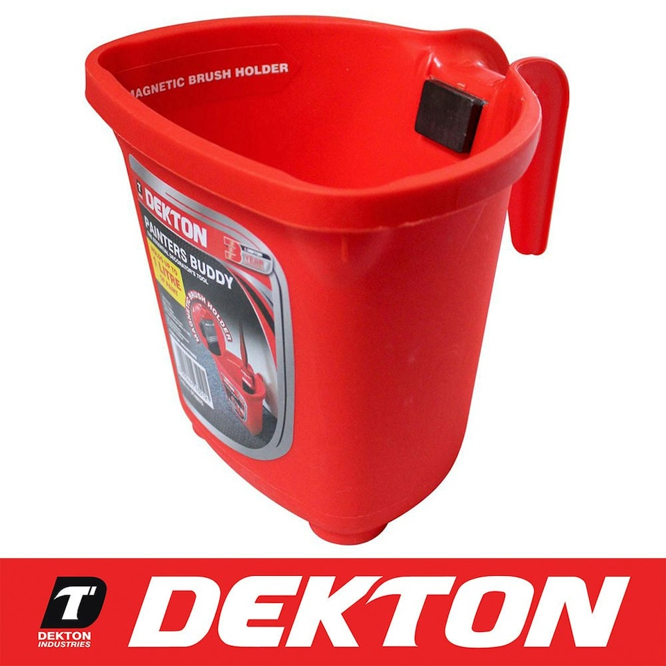 image 1 of Dekton Painters Buddy Decorate Paint Caddy Bucket Magnetic Brush Holder 1L