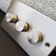 image 3 of SE HOME Satin Brushed Chrome 1 Gang 2 Way LED 100W Trailing Edge Dimmer Light Switch | Chrome | Satin Chrome