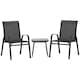 image 1 of Outsunny 3PCs Bistro Set with Breathable Mesh Fabric Stackable Chairs