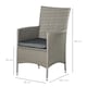 image 7 of Outsunny 4PC Outdoor Rattan Armchair Wicker Dining Chair Set for Garden Grey