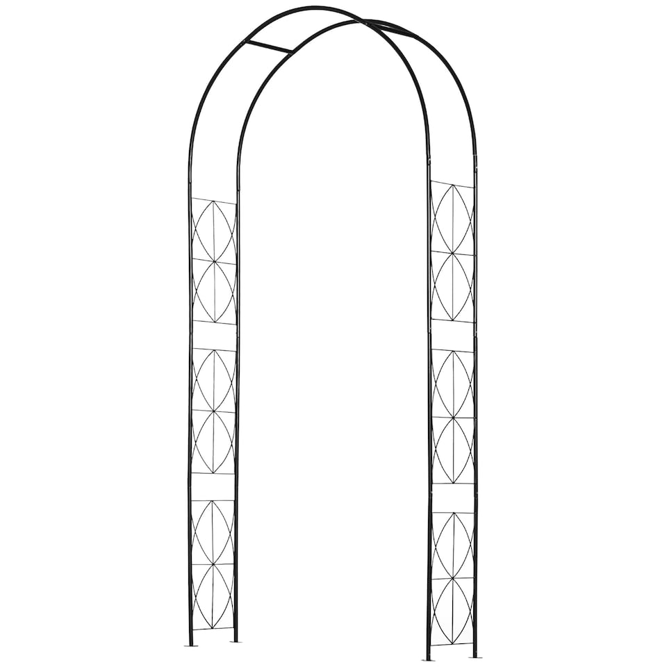 image 1 of Outsunny Metal Vintage Garden Arch Lawn Arbor Trellis Rose Plant Climbing Rack