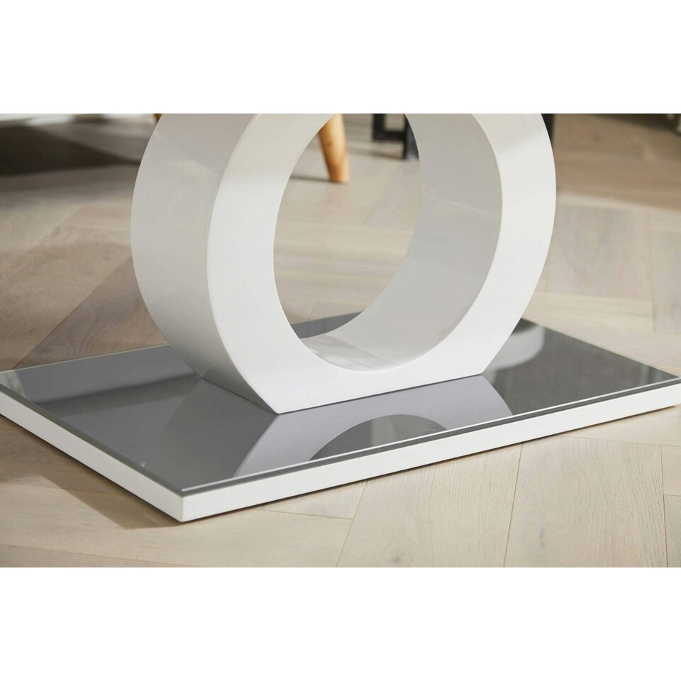image 1 of Furniturebox Giovani Modern Halo Grey White High Gloss And Glass Coffee Table
