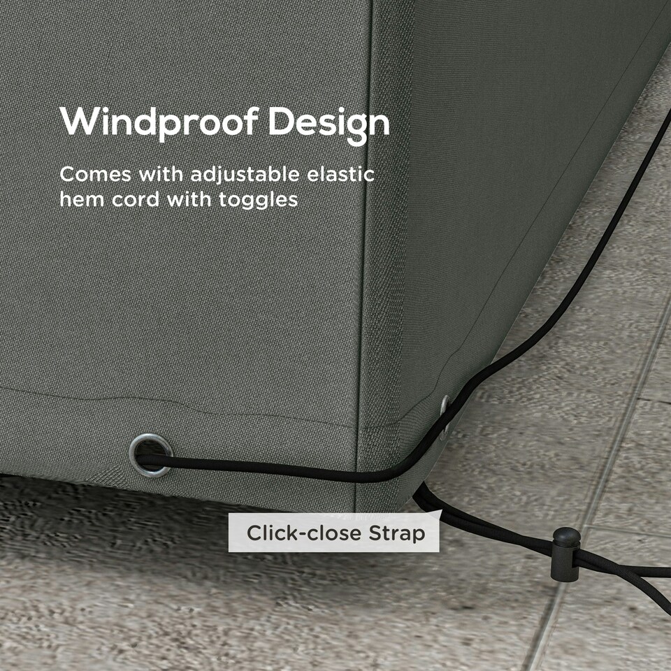 image 1 of Outsunny UV Rain Protective Cover or Garden Wicker Rattan Dark Grey Grey | Dark Grey