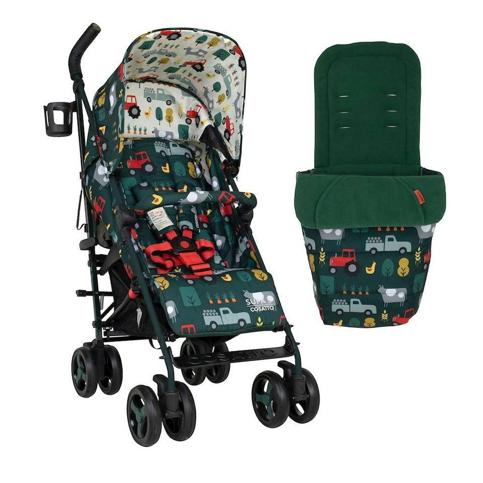 image 1 of Cosatto Supa 3 Stroller - Birth - 25kg, Compact Fold & Free Footmuff (Old Macdonald)