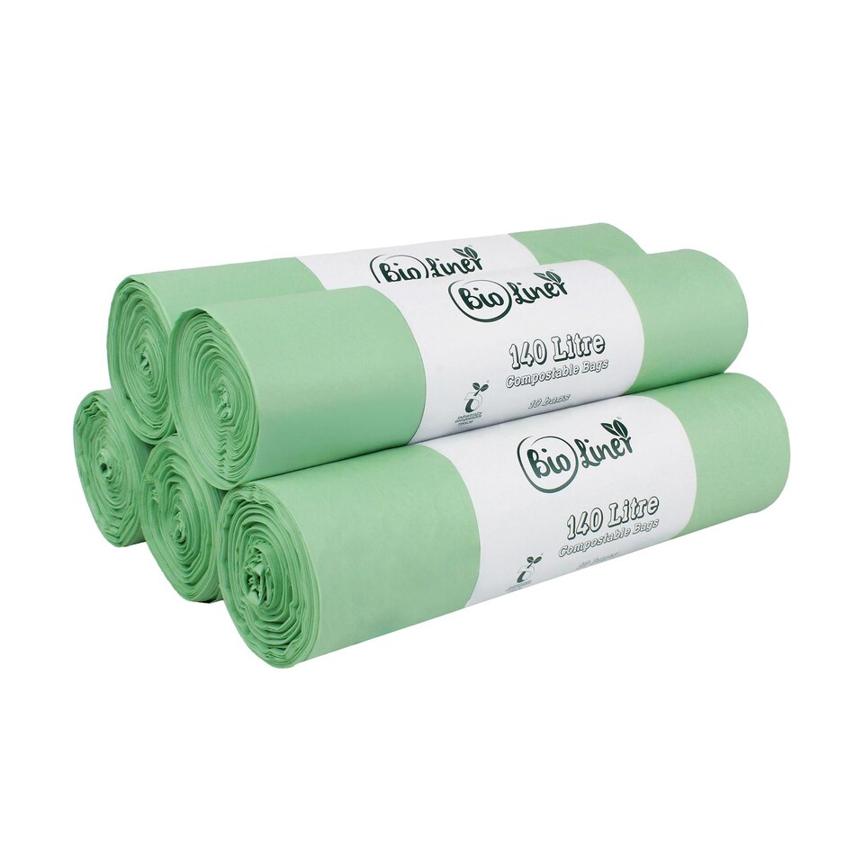 image 1 of BioLiner 140 Litre Compostable Large Wheelie Bin Bags - 5 Rolls