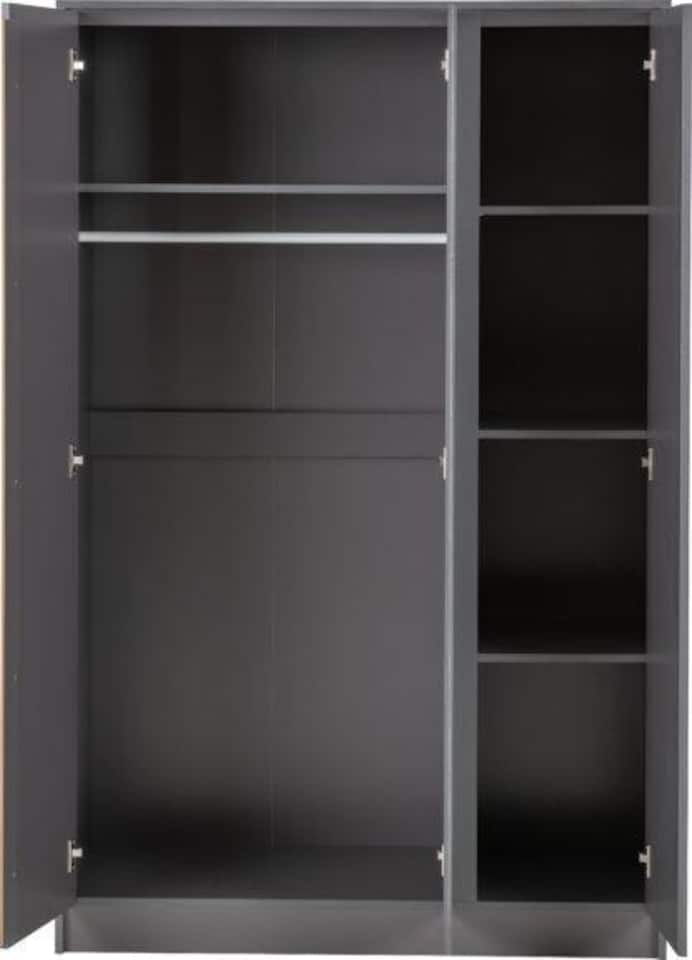 image 1 of Malvern 4 Piece Bedroom Set with 3 Door Triple Wardrobe | Grey | 4