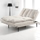 image 4 of Sennen Cushion Padded Fabric 3 Seater Large Single Clic-Clac Sofa Bed | Cream | Natural | Three Seater
