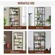 image 6 of HOMCOM 6 Tier Bookcase, Industrial Tall Shelf Unit with Steel Frame for Home Office, Study, Living Room, Hallway, 82 x 33.5 x 175 cm, Rustic Brown and Black