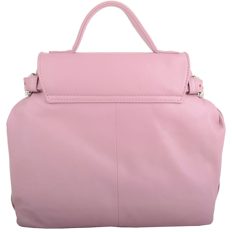 image 1 of Premium Soft Genuine Leather Cross Body Shoulder Bag, Detachable Strap Pink | Blush