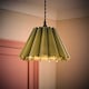 image 3 of ValueLights Lauren Green Pleat Scallop Edge Taper Ceiling Shade