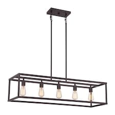 New Harbor 5 Light Pendant Bar Island Chandelier Light Western Bronze, E27