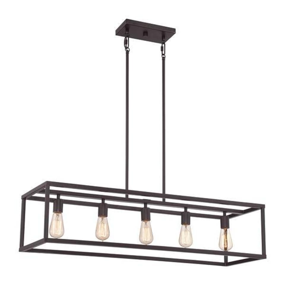 New Harbor 5 Light Pendant Bar Island Chandelier Light Western Bronze, E27