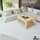 image 9 of NOVECRAFTO Vinyl Floor Tiles Self Adhesive – 18x18in Peel and Stick Large Square Flooring for Kitchen, Bathroom & Living Room – White Grey Terrazzo Effect White | 6.27 sqm