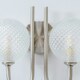 image 2 of ValueLights Elle Brushed Chrome 2 Way IP44 Bathroom Glass Shade Wall Light