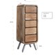 image 3 of Aspen 5 Drawer Tall Chest - Metal/Wood - L40 x W45 x H120 cm