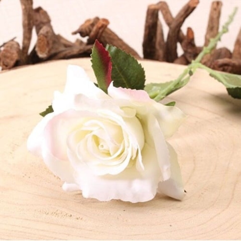 image 1 of Cream Richmond Rose Artificial Silk Flower 42cm
