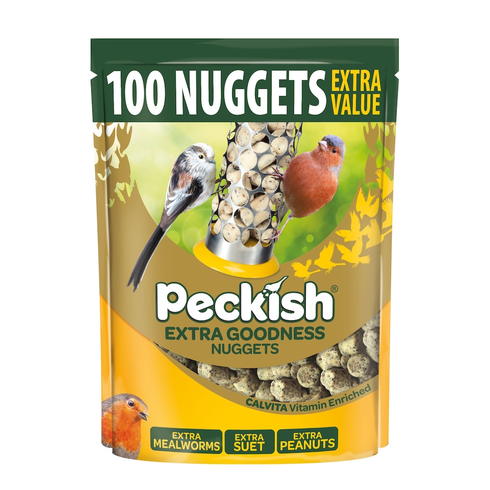 image 1 of Peckish Extra Goodness Nuggets - Suet, Mealworms & Peanuts - 8 x 100 Nugget Bags