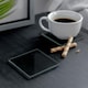 image 7 of Harbour Housewares Glass Square Coasters - 10cm - Black - Pack of 6