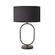 image 4 of ValueLights Antonia Black with Gold Inner Drum Shade Matte Black Oval Table Lamp with Bulb Black