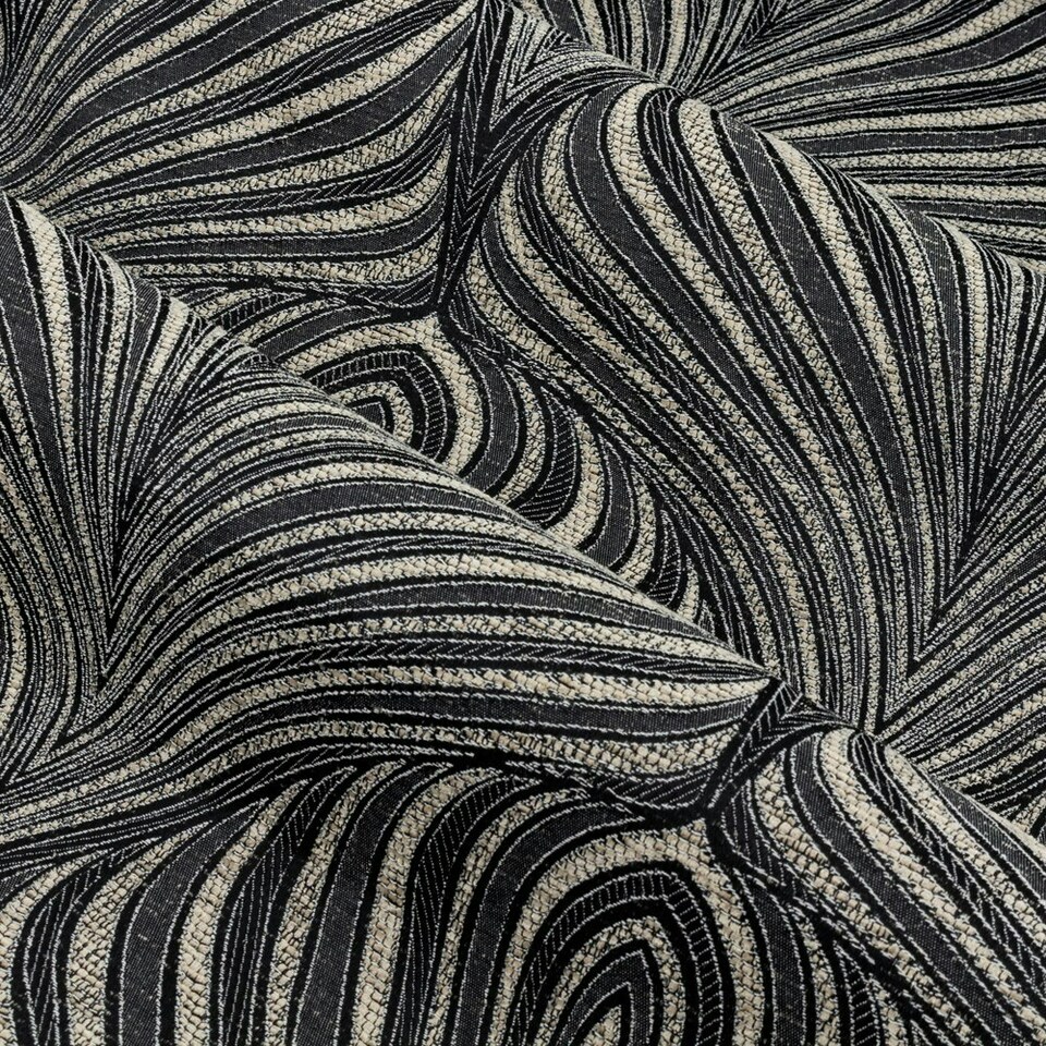 image 1 of Paoletti Gatsby Jacquard Black Eyelet Curtains 117 x 183cm