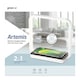 image 2 of Groov-e GVWC05WE Artemis LED Touch Lamp with Wireless Charging Pad - White